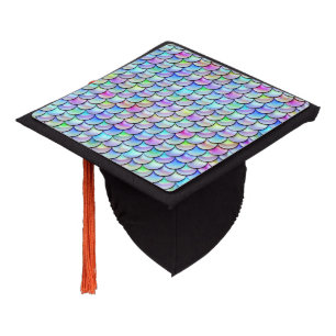 Falln Rainbow Bubble Mermaid Scales Graduation Cap Topper