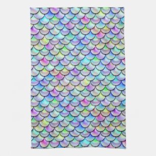 Falln Rainbow Bubble Mermaid Scales Kitchen Towel