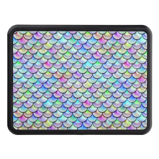 Falln Rainbow Bubble Mermaid Scales Trailer Hitch Cover (Front)