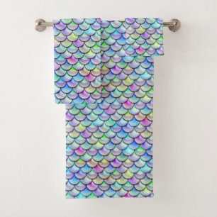 Falln Rainbow Bubble Scales Bath Towel Set