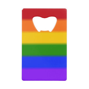 Falln Rainbow Gay Pride Flag Credit Card Bottle Opener