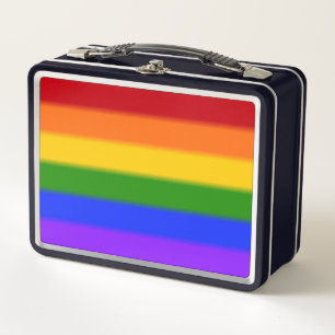 Falln Rainbow Gay Pride Flag Metal Lunch Box