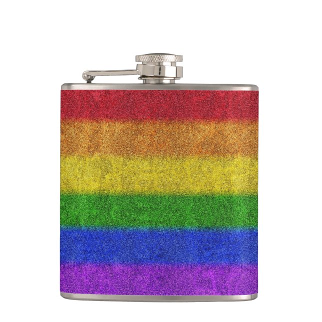 Falln Rainbow Glitter Gradient Hip Flask (Front)