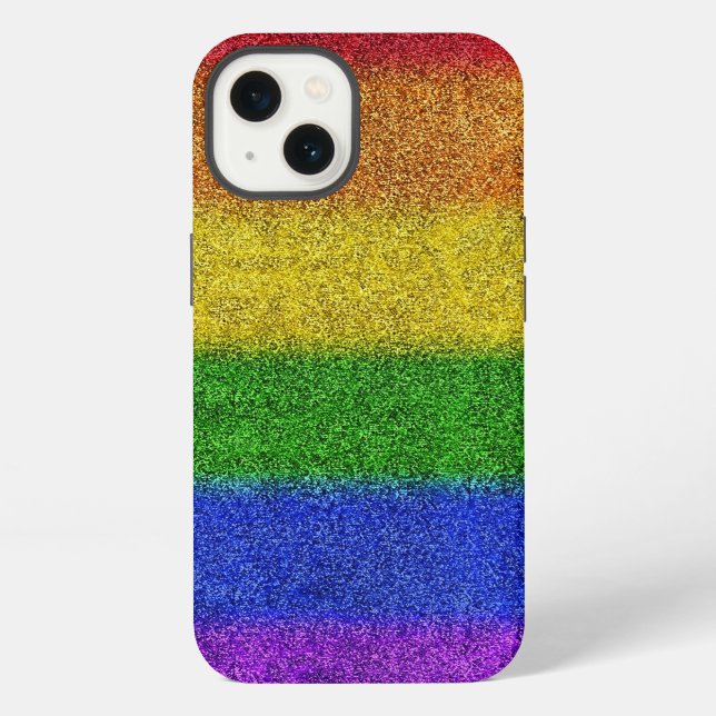 Falln Rainbow Glitter Gradient iPhone Case (Back)