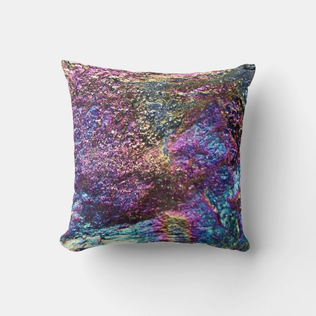 Falln Rainbow Rocks Throw Pillow (Front)