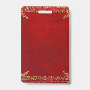 Falln Red And Gilded Gold Badge