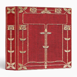 Falln Red and Gold Rose Vines Book Binder