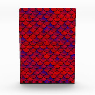 Falln Red and Purple Scales Photo Block