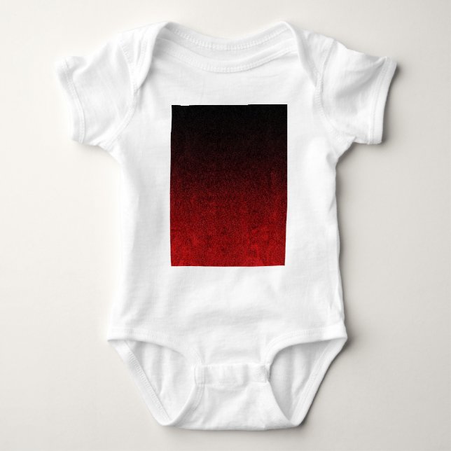 Falln Red & Black Glitter Gradient Baby Bodysuit (Front)
