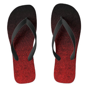 Falln Red & Black Glitter Gradient Flip Flops
