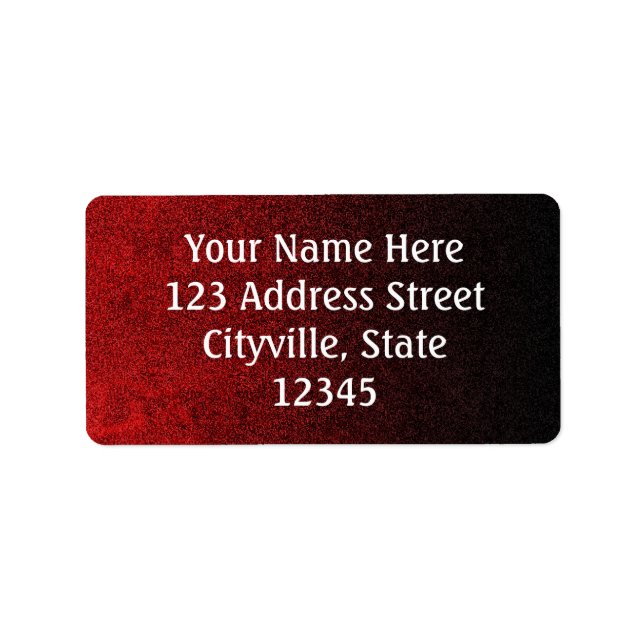 Falln Red & Black Glitter Gradient Label (Front)