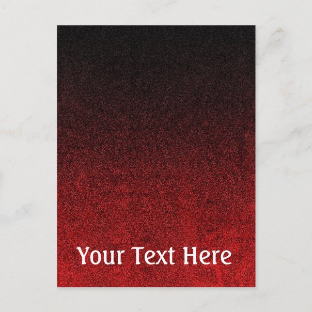 Falln Red & Black Glitter Gradient Postcard (Front)