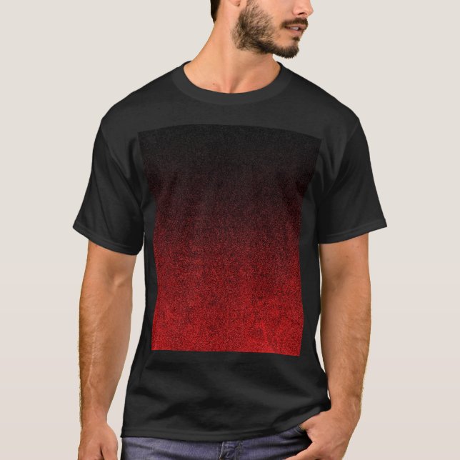Falln Red & Black Glitter Gradient T-Shirt (Front)