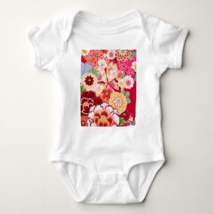 Falln Red Floral Burst Baby Bodysuit
