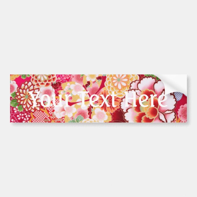Falln Red Floral Burst Bumper Sticker (Front)
