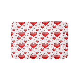 Falln Red Hearts (You Choose Background Colour!) Bath Mat