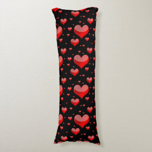 Falln Red Hearts (You Choose Background Colour!) Body Pillow