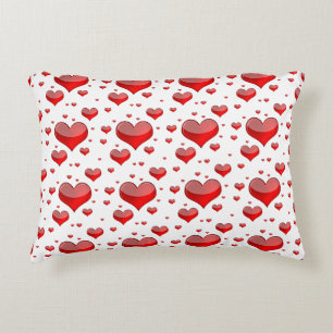 Falln Red Hearts (You Choose Background Colour!) Decorative Pillow