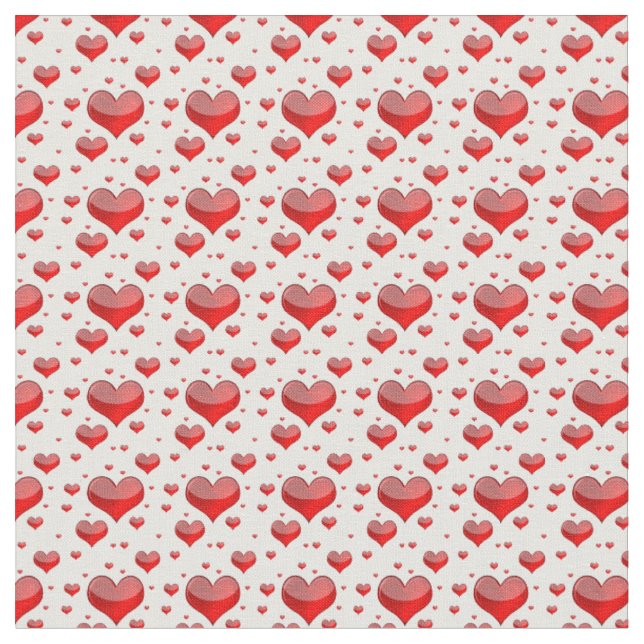 Falln Red Hearts (You Choose Background Colour!) Fabric (Close Up)