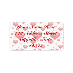 Falln Red Hearts (You Choose Background Colour!) Label