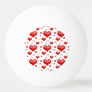 Falln Red Hearts (You Choose Background Colour!) Ping Pong Ball