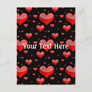 Falln Red Hearts (You Choose Background Colour!) Postcard