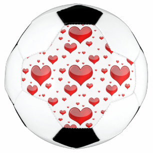 Falln Red Hearts (You Choose Background Colour!) Soccer Ball