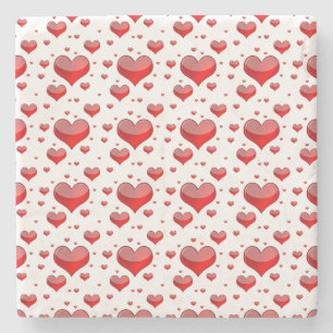 Falln Red Hearts (You Choose Background Colour!) Stone Coaster