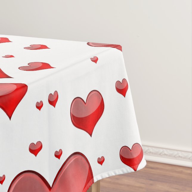 Falln Red Hearts (You Choose Background Colour!) Tablecloth (In Situ)