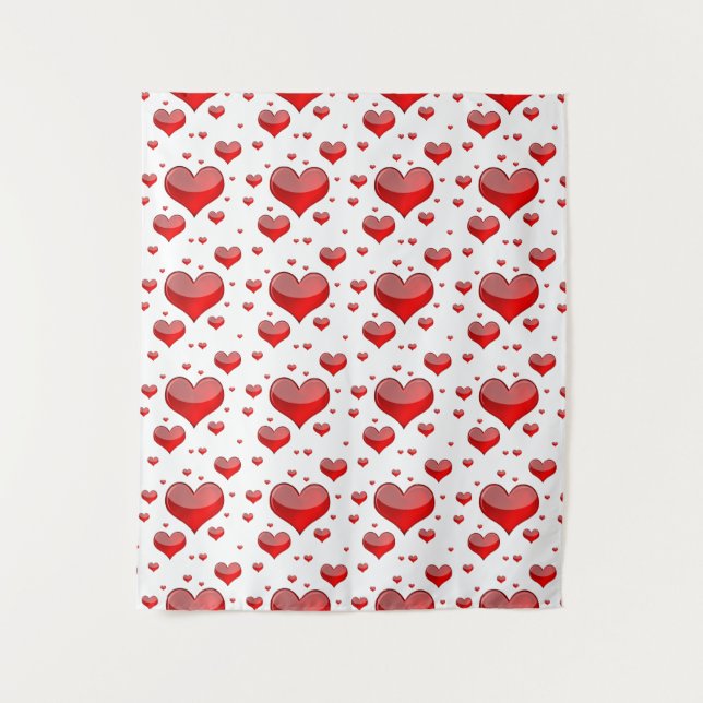 Falln Red Hearts (You Choose Background Colour!) Tapestry (Front)