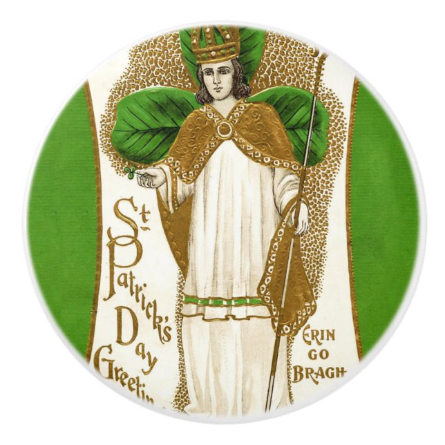 Falln Saint Patrick Ceramic Knob (Front)