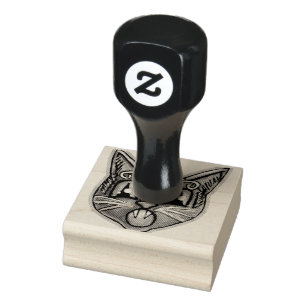 Falln Scaredy Cat Vintage Halloweenies Rubber Stamp