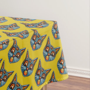 Falln Scaredy Cat Vintage Halloweenies Tablecloth