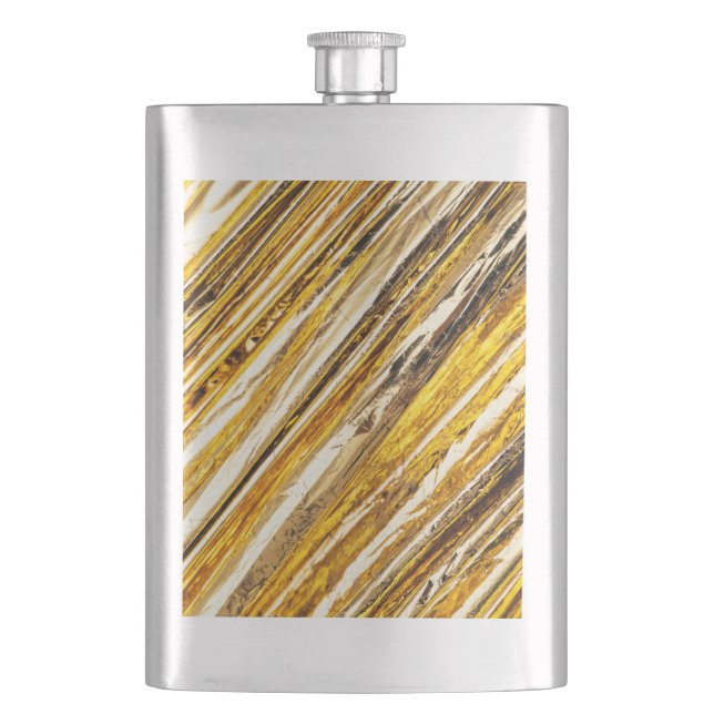 Falln Shimmering Gold Foil Hip Flask (Front)