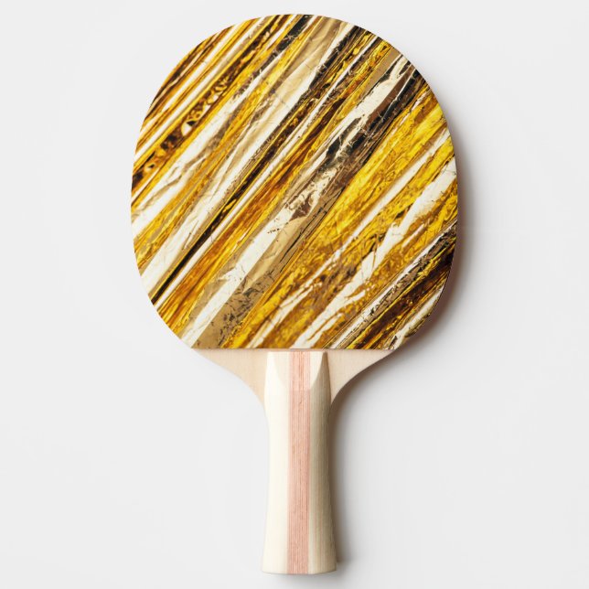 Falln Shimmering Gold Foil Ping Pong Paddle (Front)