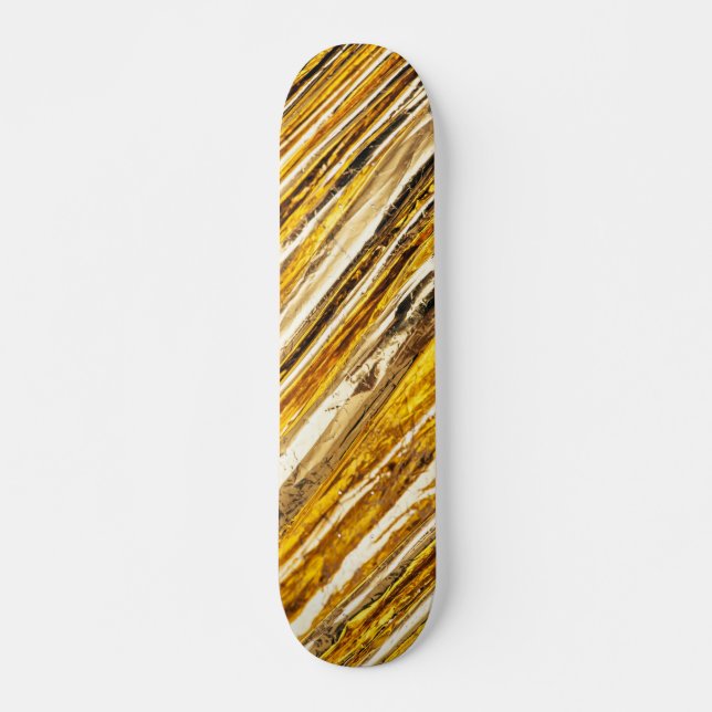 Falln Shimmering Gold Foil Skateboard (Front)