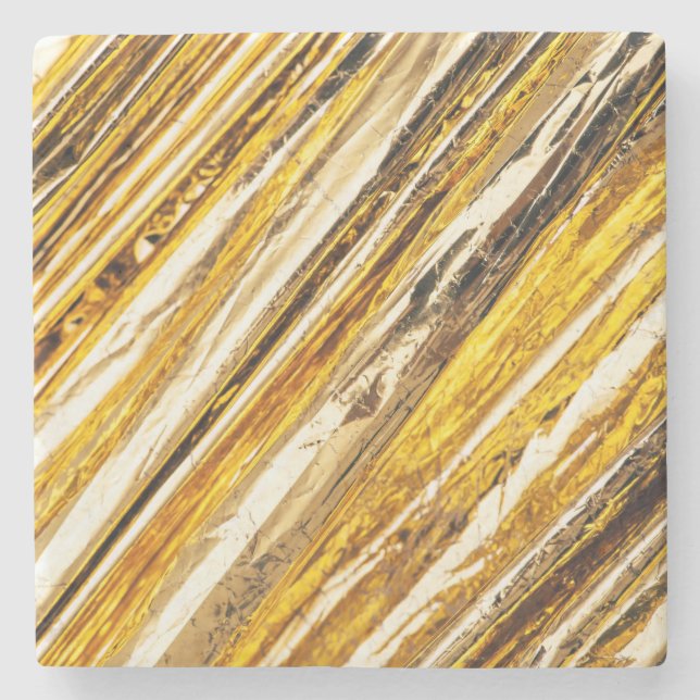 Falln Shimmering Gold Foil Stone Coaster (Front)