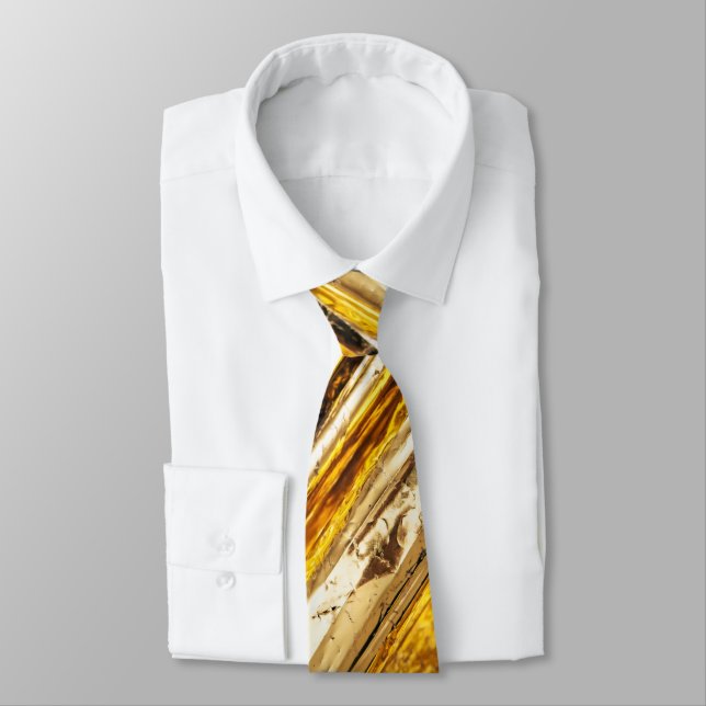 Falln Shimmering Gold Foil Tie (Tied)