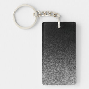 Falln Silver & Black Glitter Gradient Keychain