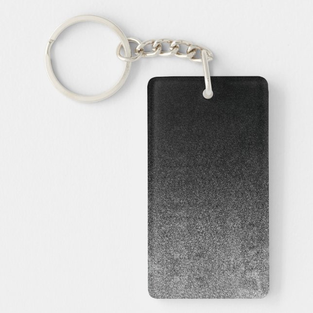Falln Silver & Black Glitter Gradient Keychain (Front)