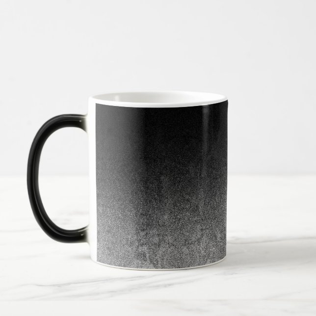Falln Silver & Black Glitter Gradient Magic Mug (Left)