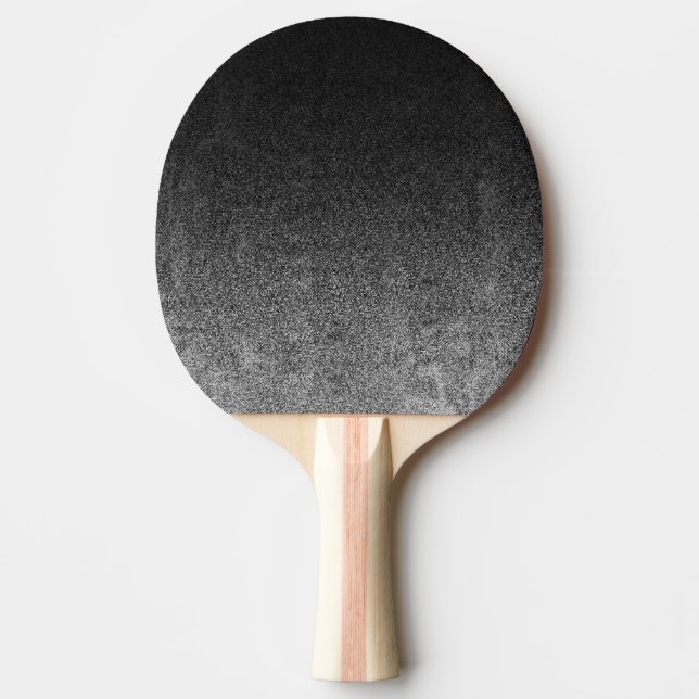 Falln Silver & Black Glitter Gradient Ping Pong Paddle (Front)