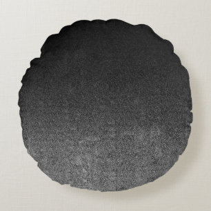 Falln Silver & Black Glitter Gradient Round Pillow