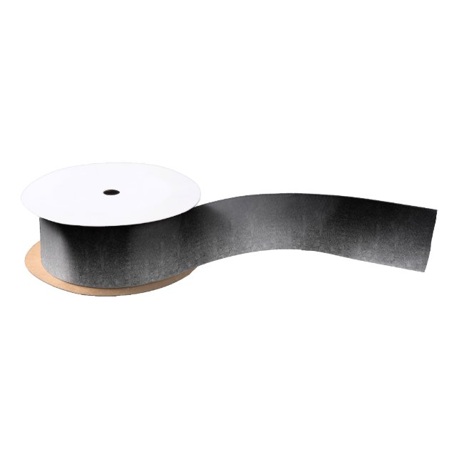 Falln Silver & Black Glitter Gradient Satin Ribbon (Spool)