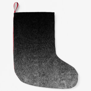 Falln Silver & Black Glitter Gradient Small Christmas Stocking