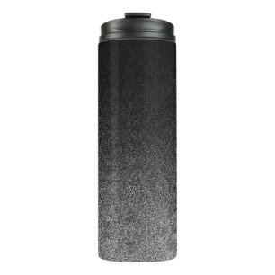 Falln Silver & Black Glitter Gradient Thermal Tumbler