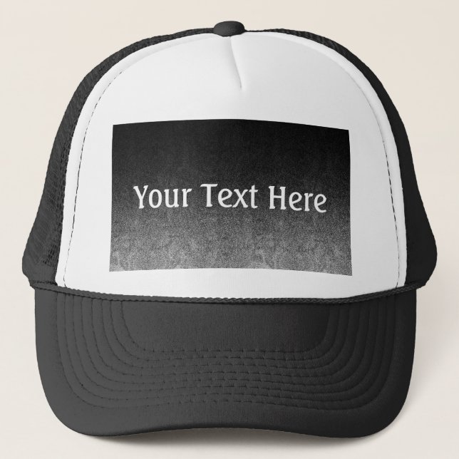 Falln Silver & Black Glitter Gradient Trucker Hat (Front)