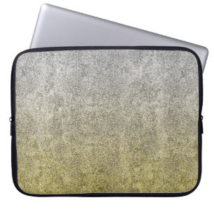 Falln Silver & Gold Glitter Gradient Laptop Sleeve