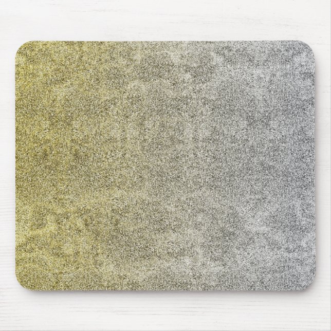 Falln Silver & Gold Glitter Gradient Mouse Pad (Front)