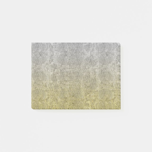 Falln Silver & Gold Glitter Gradient Post-it Notes (Front)